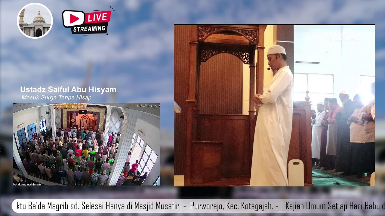 Live Khotbah dan Sholat Jumat Masjid Musafir Kotagajah | Masuk Surga Tanpa Hisab