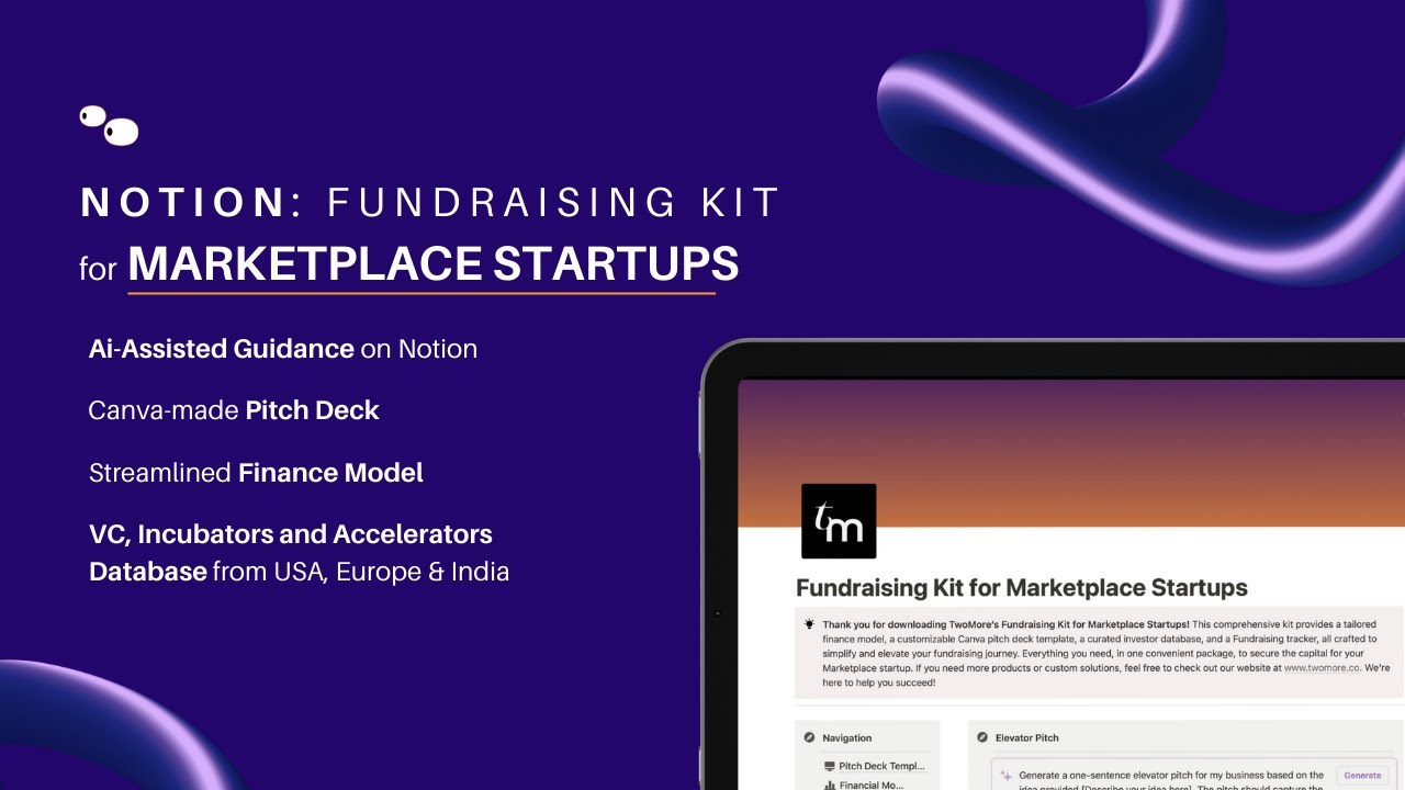 Product Demo - Fundraising Kit Marketplace Startups