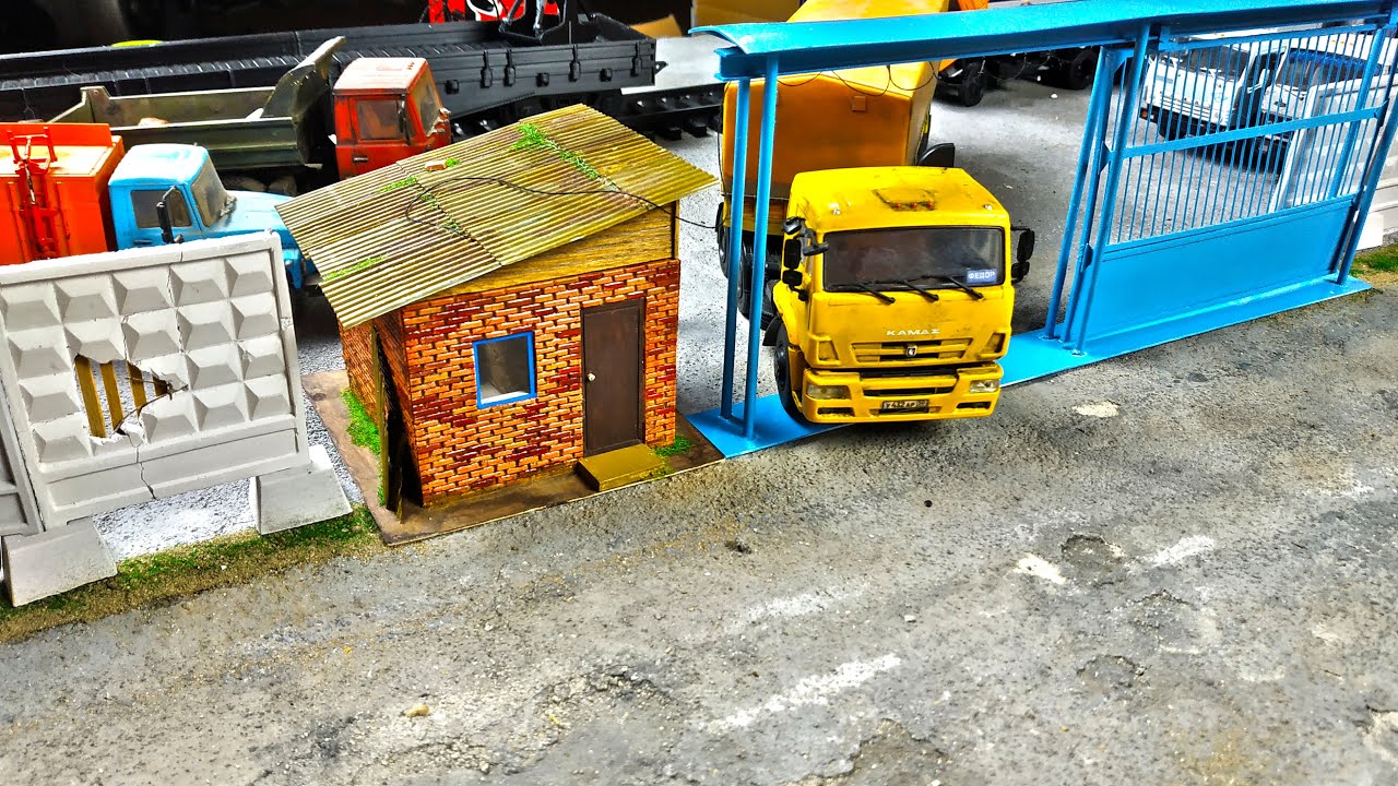 Мой макет города! ПРОХОДНАЯ, ВОРОТА, ЗАБОР масштаб 1/43. Про машинки.