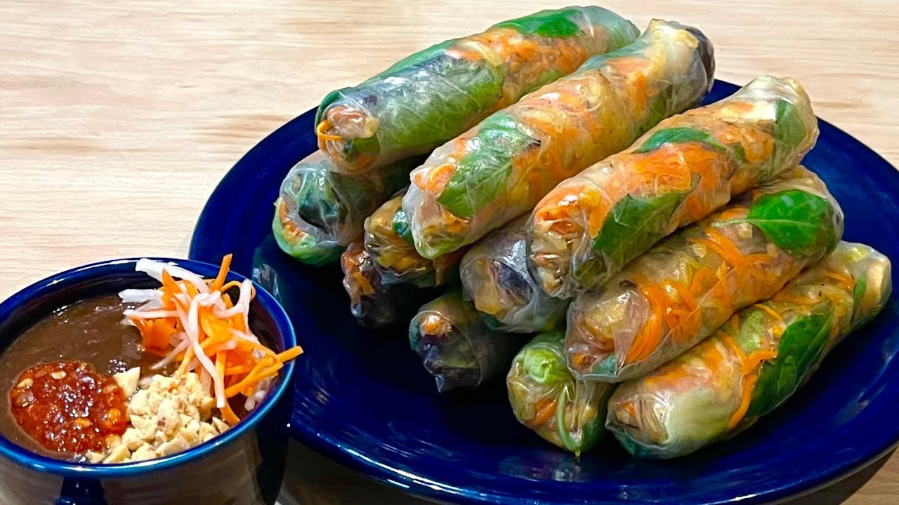 Cách Làm BÒ BÍA CHAY Đặc Biệt Nước Chấm Lạ Mà Ngon | Vegetable Rolls With Dipping Sauce
