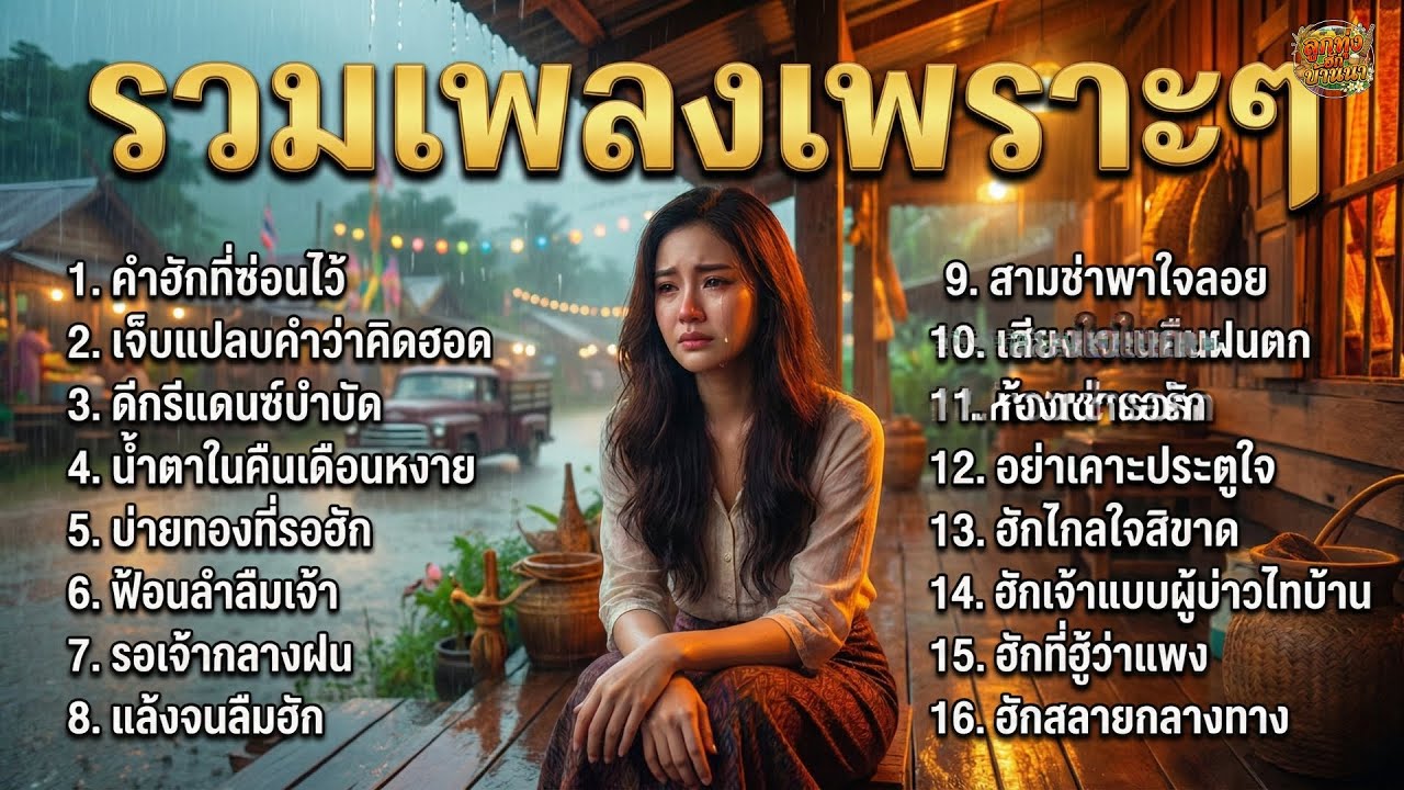 รวมเพลงลูกทุ่งเพราะๆ ไม่มีโฆษณาคั่น เศร้า ซึ้งกินใจ เพลงลูกทุ่งทำงาน ขับรถ | ลูกทุ่งฮักบ้านนา