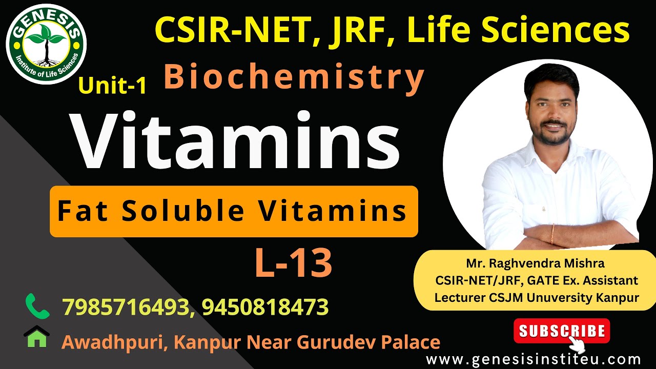 Introduction of Vitamins | Fat Soluble Vitamins |Biochemistry#genesis_institute