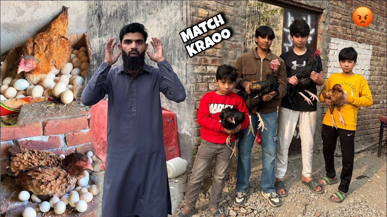 Sab bache Match kranay aa gaye 😱 || Murgiyon ko ando per bitha dia 