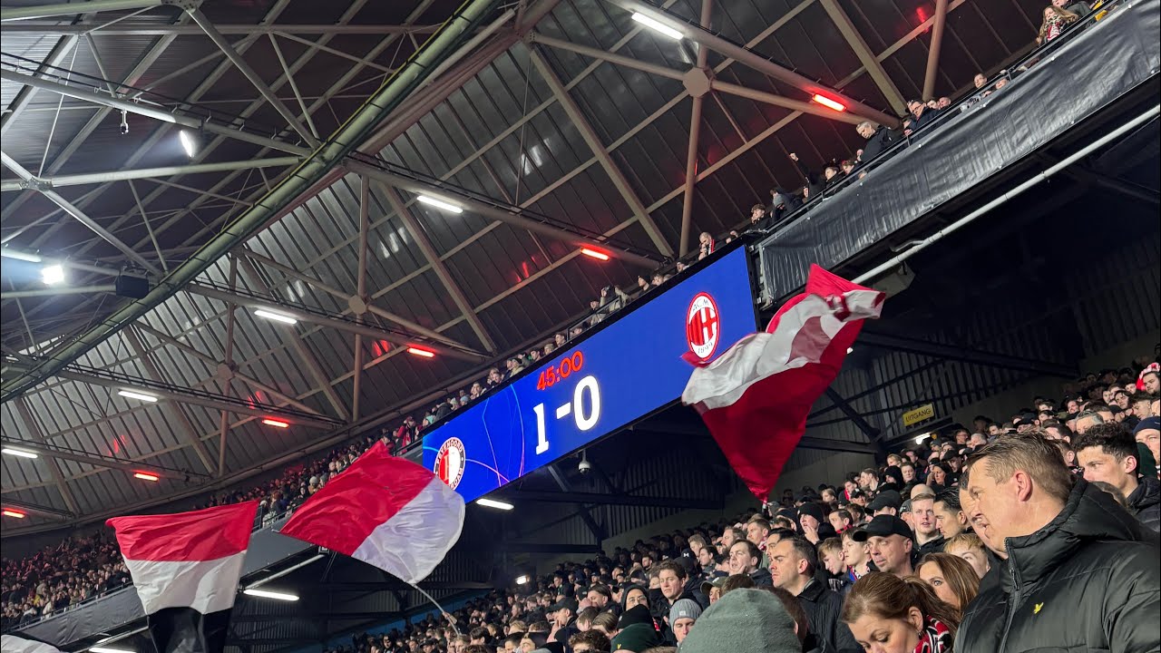 FEYENOORD - AC MILAAN, OPKOMST EN DOELPUNT CHAMPIONS LEAGUE