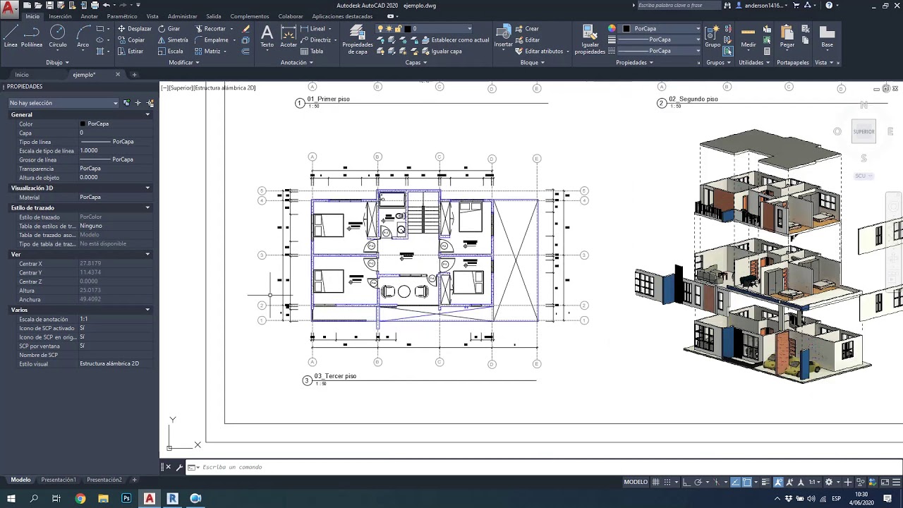Modelado de vivienda con revit 2021