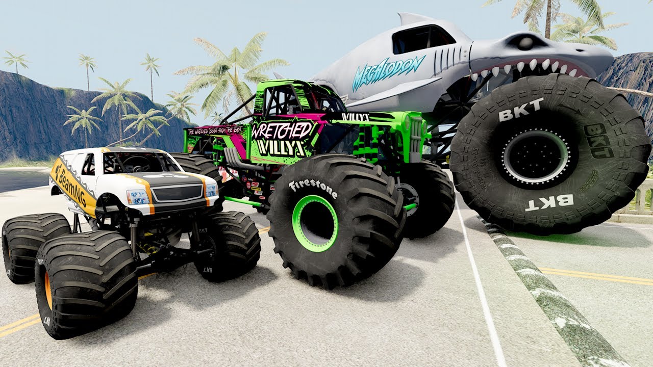 Big & Small Monster Trucks Mud Battle #12 | BeamNG Drive - Griff's Garage
