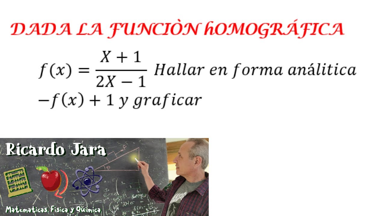 Sea f(x)  homogáfica hallar  -f(x)+1 y Graficar