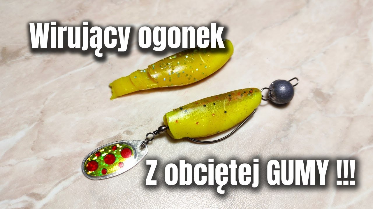 Wirujący ogonek na SZCZUPAKA | Tail spinner z obciętej gumy !!!
