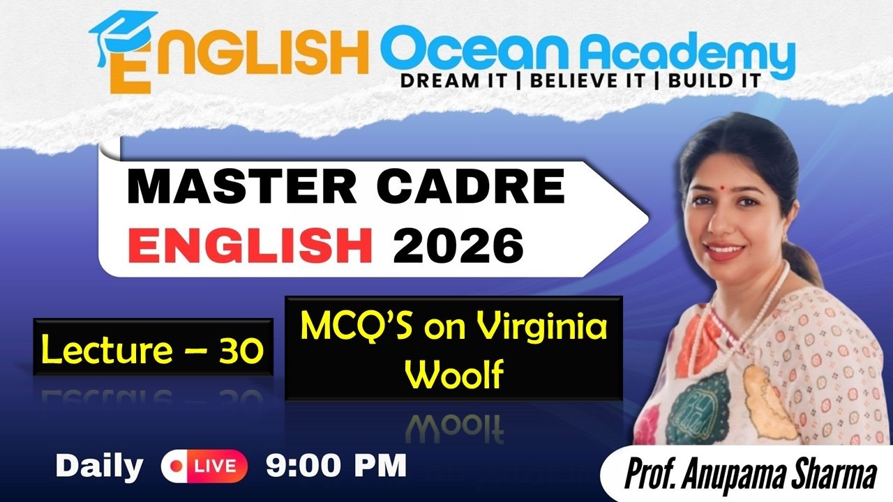Master Cadre English Preparation | MCQ Lecture 30 | English Ocean Academy #englishbyanupamamam