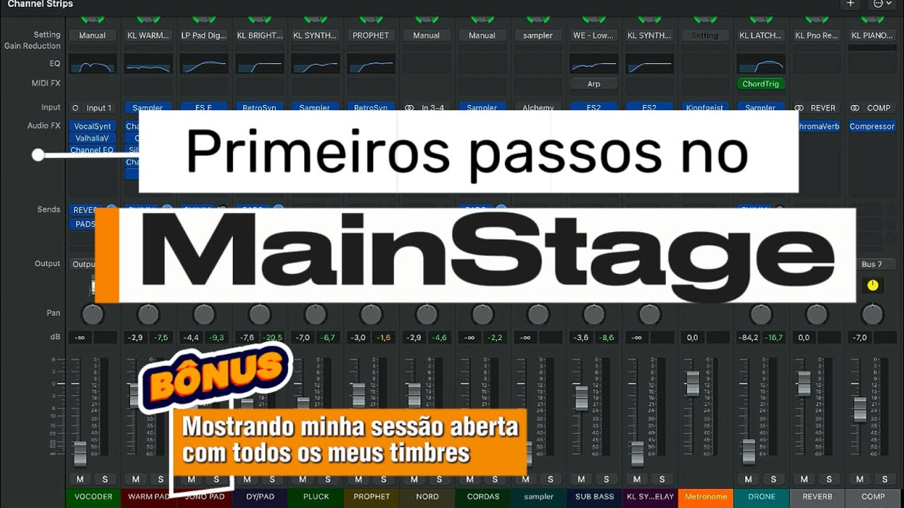 Vídeo aula de MAINSTAGE (bônus - mostrando todos os meus timbres)