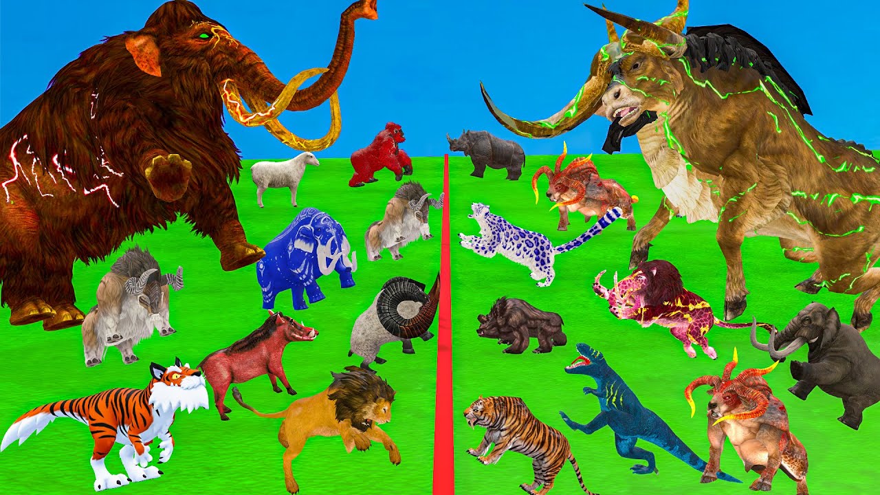 Prehistoric Mammoth vs Spidey Mammoth Size Comparison Epic Battle Animal Revolt Battle Simulator
