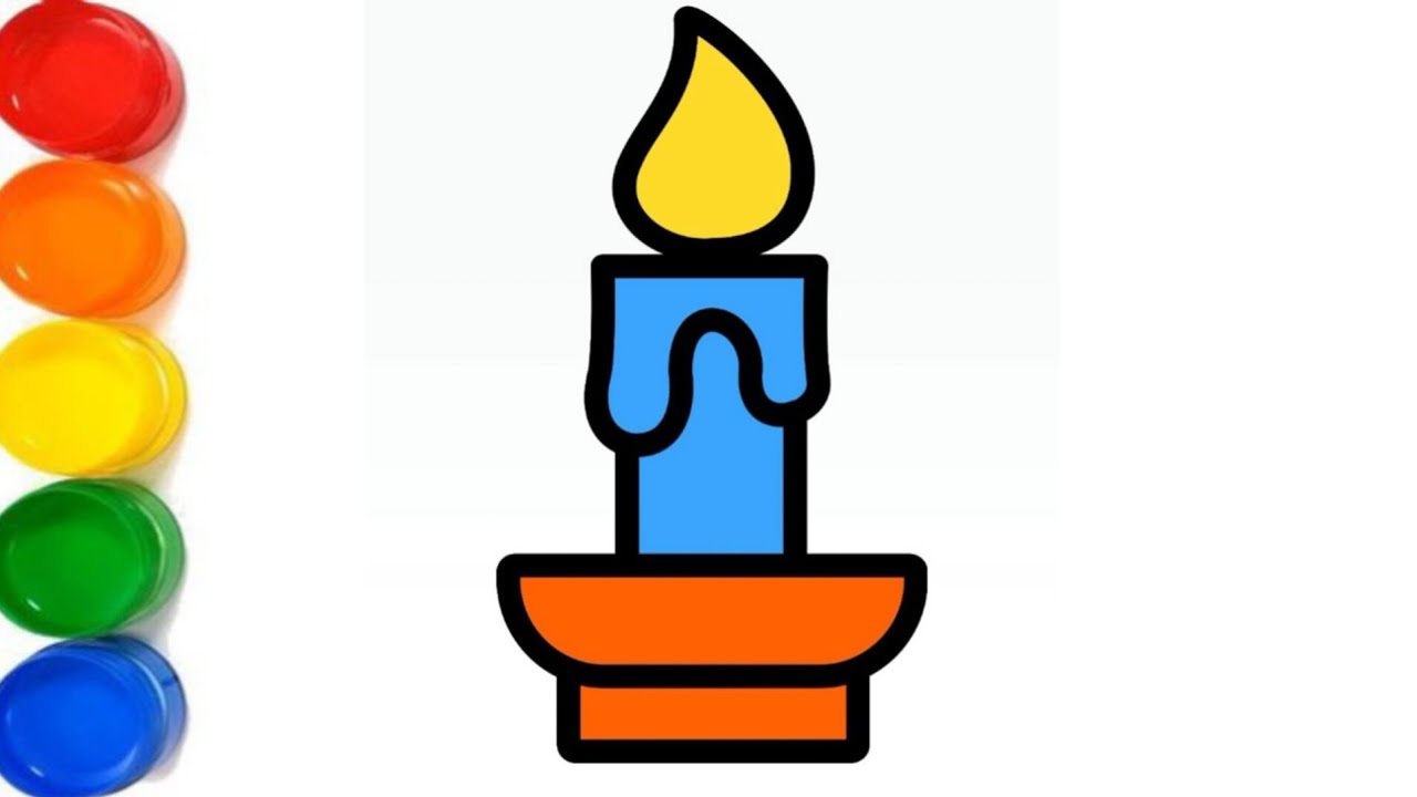 How To Draw Candle🕯? Easy Candle Drawing || Colouring Candle Drawing 