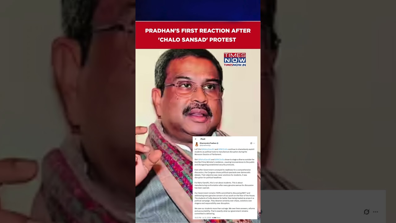 Dharmendra Pradhan's 1st Reaction After 'Chalo Sansad' Protest: 'We Owe Our Students More...'#shorts