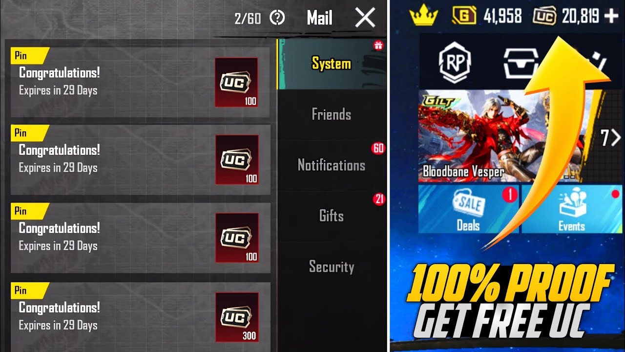 🔴 New Best Free UC Event | Get Free 60 UC . 150  UC . 600 UC . 900 UC . 1,000 UC . & X-Suit | PUBGM