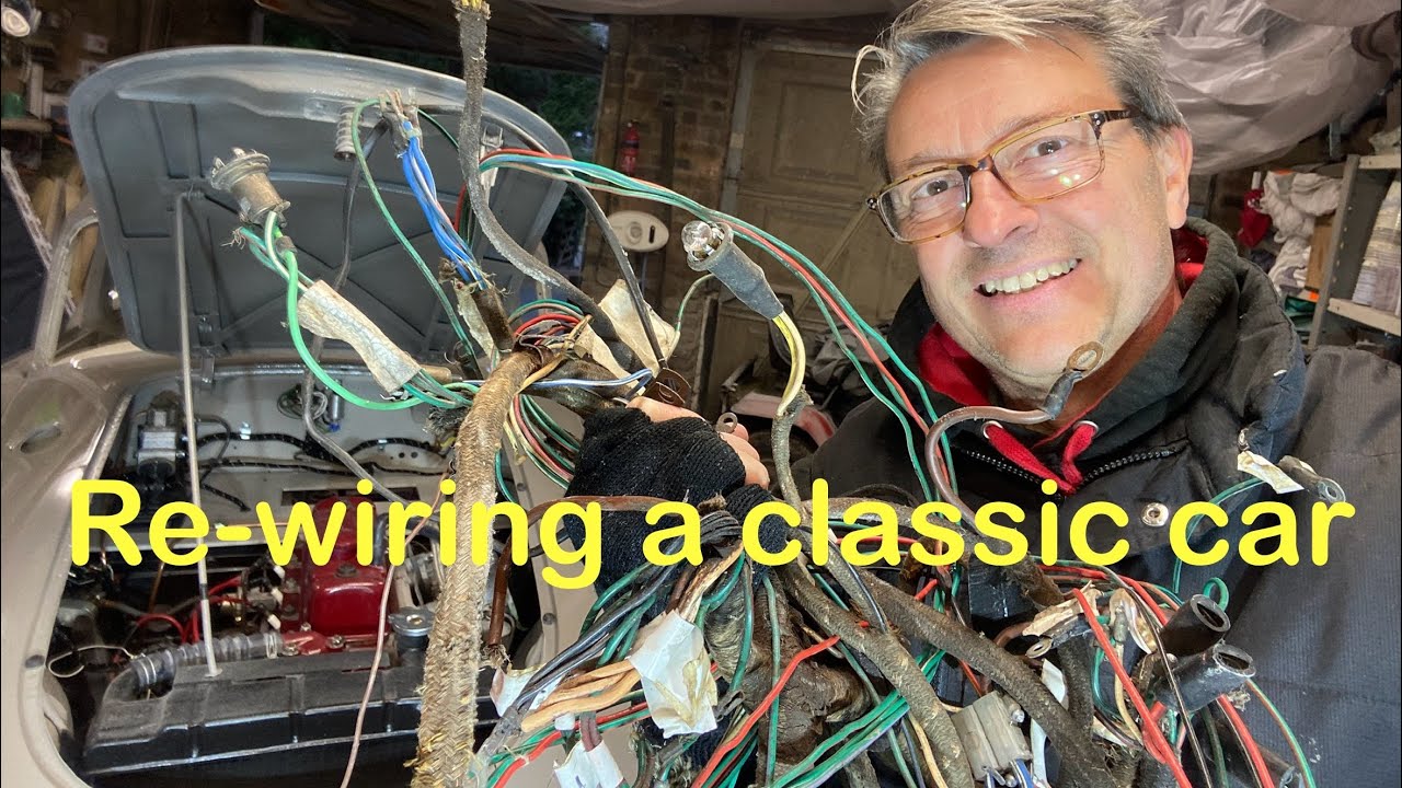 Re-wiring a classic car in my garage. Loom replacement on my MGA restoration project.