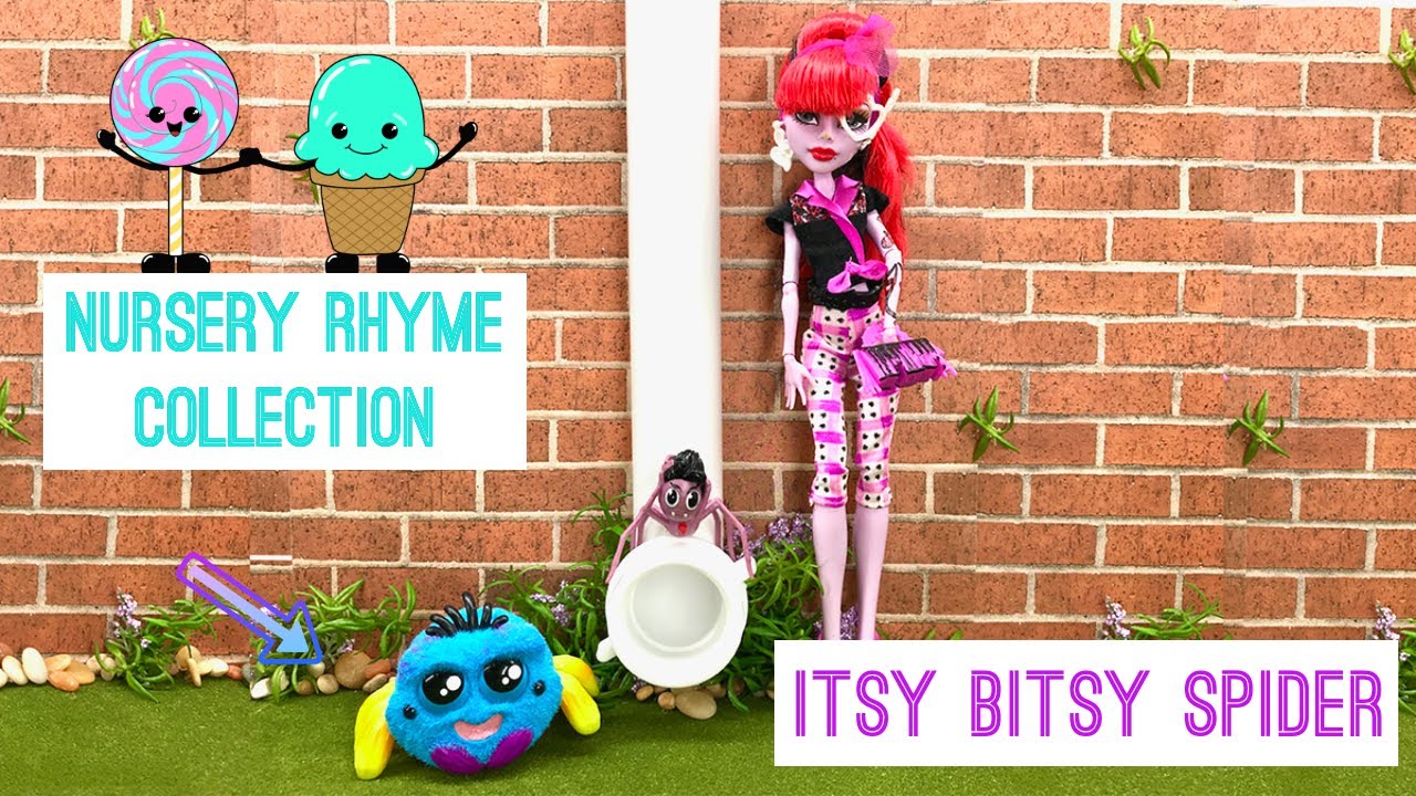 STOP MOTION Nursery Rhyme The Itsy Bitsy Spider Monster High Mattel. Operetta, Yellies Toofy Spooder