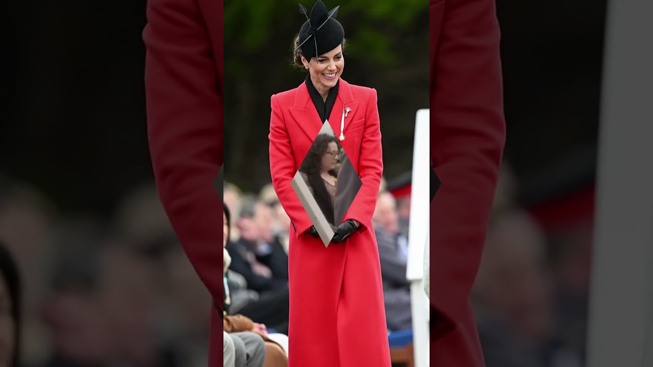 Princess Kate in bold red custom Alexander McQueen coat