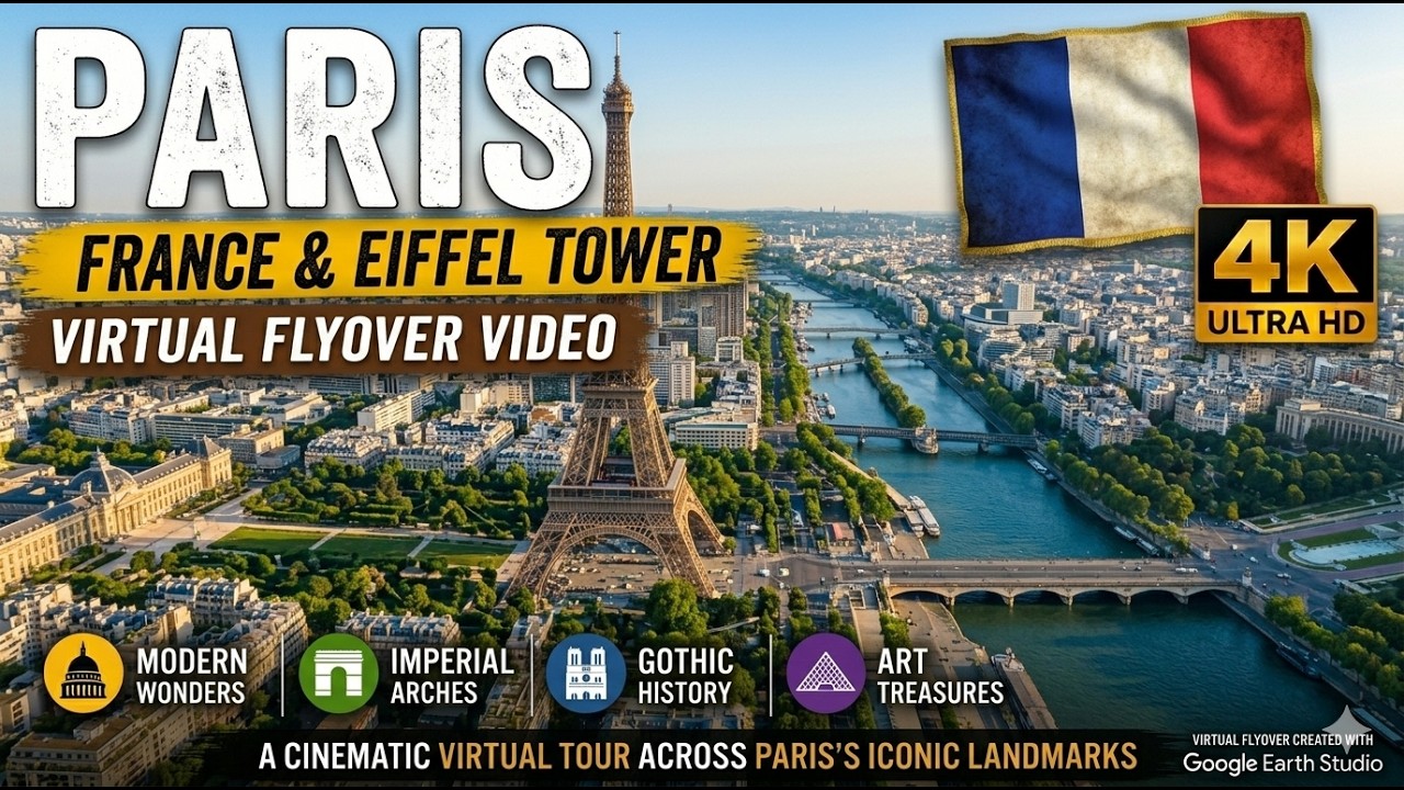 Eiffel Tower & Paris 🇫🇷 from Above | 4K