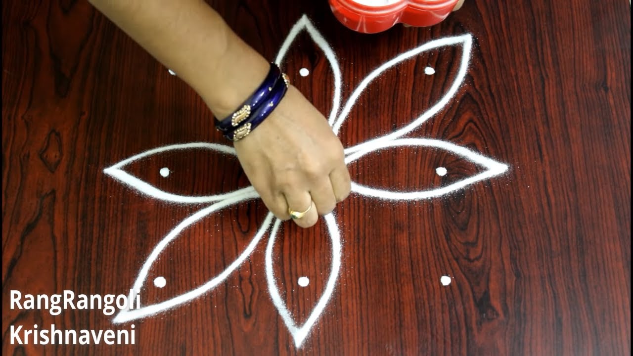 Easy Navaratri Kolam with 3*3 dots | Small Daily Rangoli Designs | Dussehra Muggulu | RangRangoli