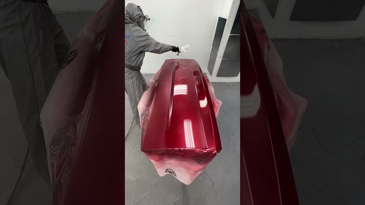 SUPER GLOSS LEVEL RED PEARL PAINT JOB #car #automobile #paintlife #satisfying #paint