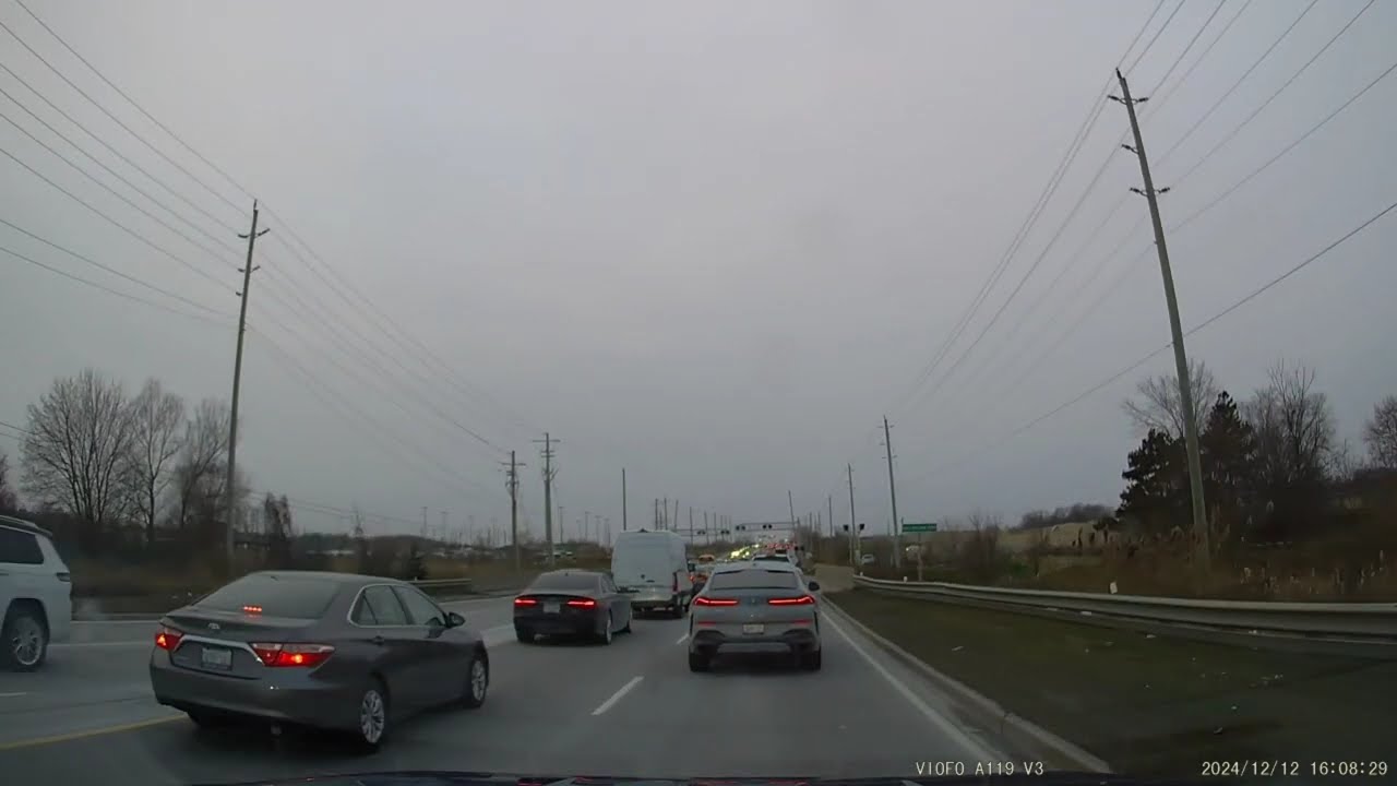 [4K] Newmarket, Ontario! #3 Light Snow and Windy day driving, ON. CA.