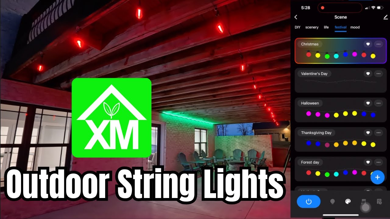 XMCOSY+ Smart RGB Outdoor String Lights - Works w/ Alexa