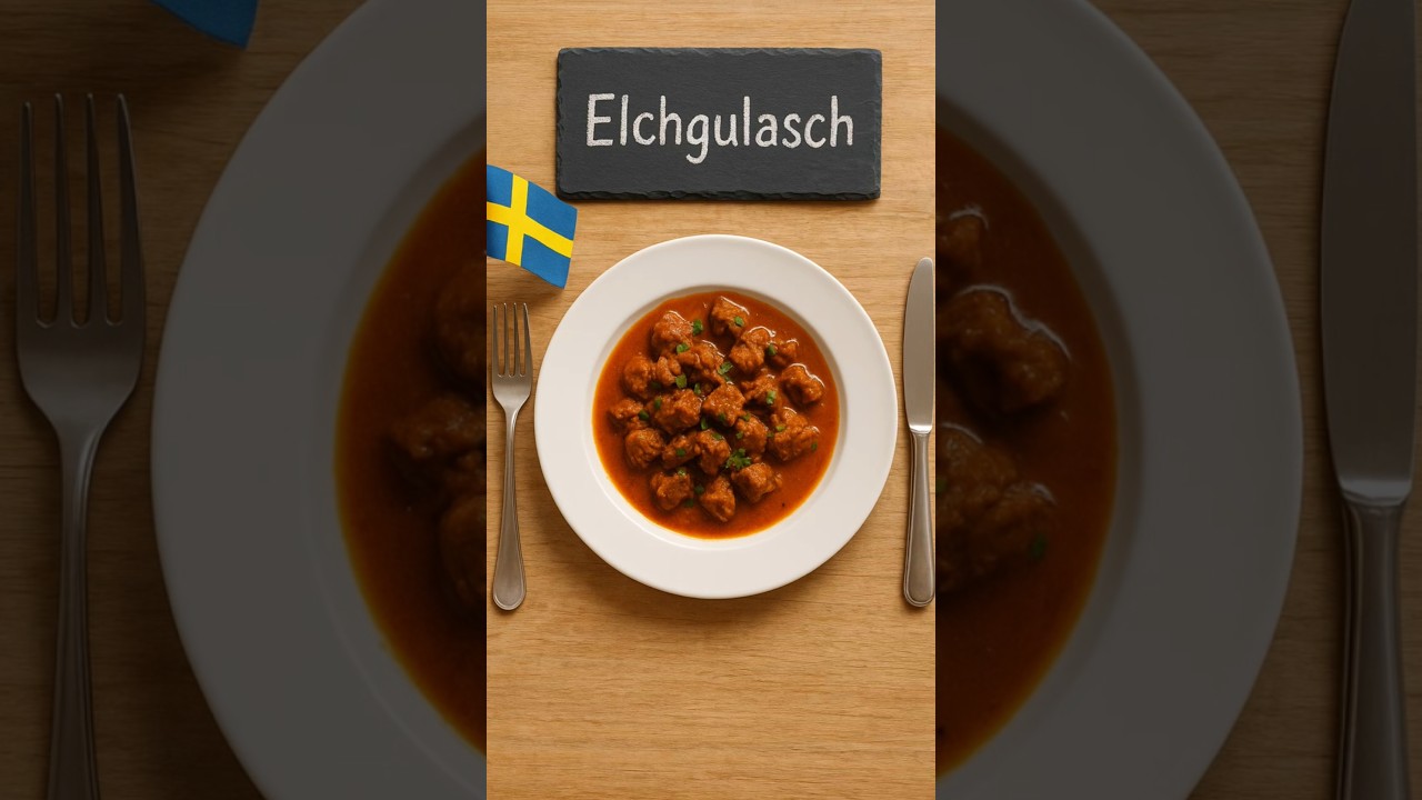 Was essen wir heute? Elchgulasch mit Butterkartoffeln  (KI)