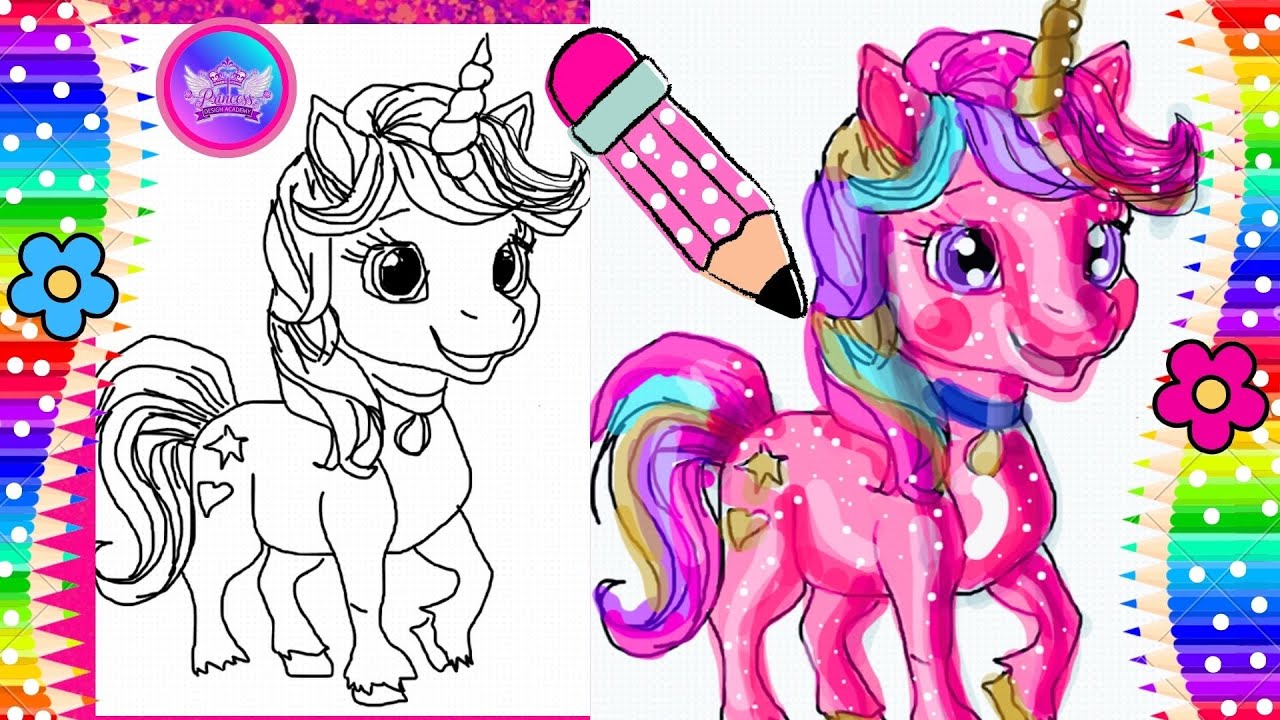 Как нарисовать и раскрасить сверкающего волшебного единорога! 🦄✨ (Простое рисование для детей)