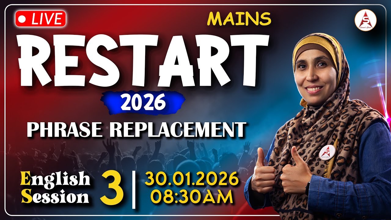 English Session 3 🔴 | Restart MAINS 2026 | PHRASE REPLACEMENT #ssa #Mains2026 #EnglishRestart