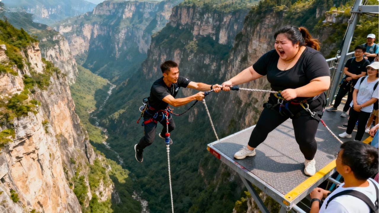 Bungee Jumping With Rope In Beautiful Place:Asmr Bungee Jumping
