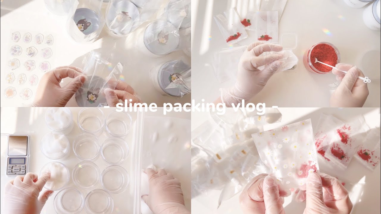 slime packing vlog 🎥 販売スライム梱包動画 👝🌼 完売御礼🙇🏻