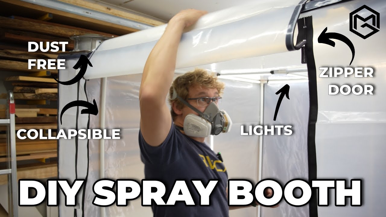 DIY collapsible spray booth WITH integrated lights