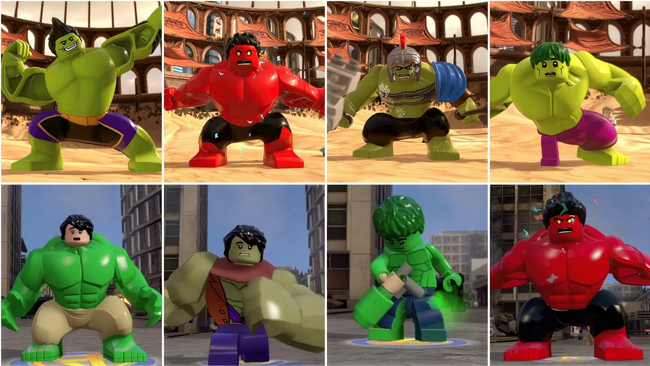 All Hulk Transformations in LEGO Marvel's Games (4K)