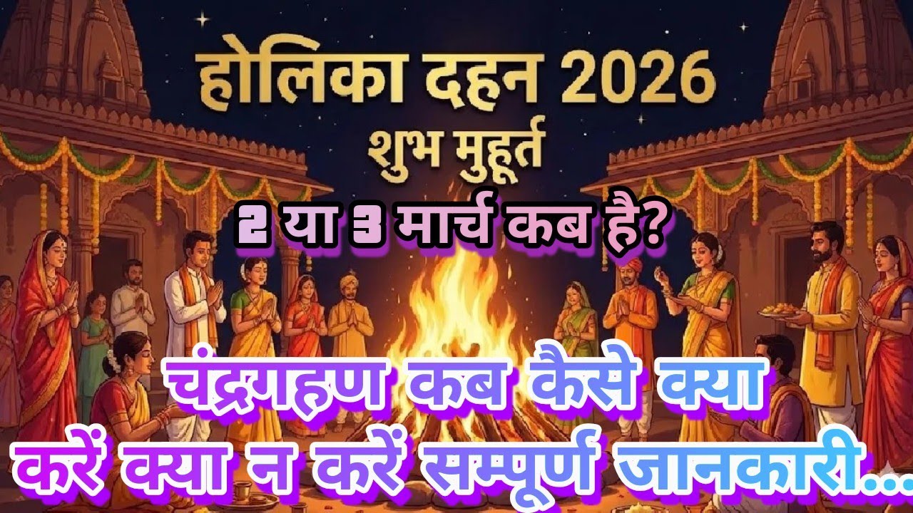 Holika Dahan 2/3 कब मनाएं होली,मथुरा के ज्योतिषियों ने किया स्पष्ट। चंद्रग्रहण में कब कैसे क्या करें
