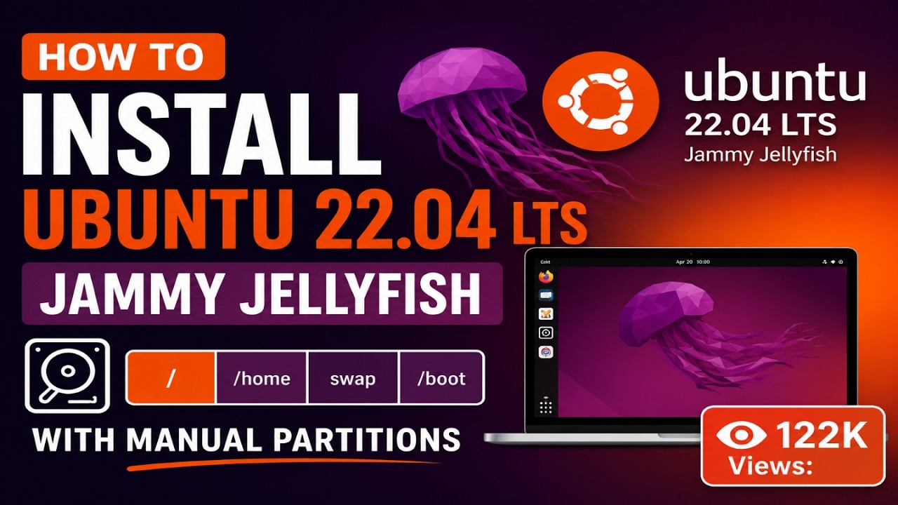 Как установить Ubuntu 22.04 Jammy Jellyfish с помощью ручного создания разделов | Руководство по ...