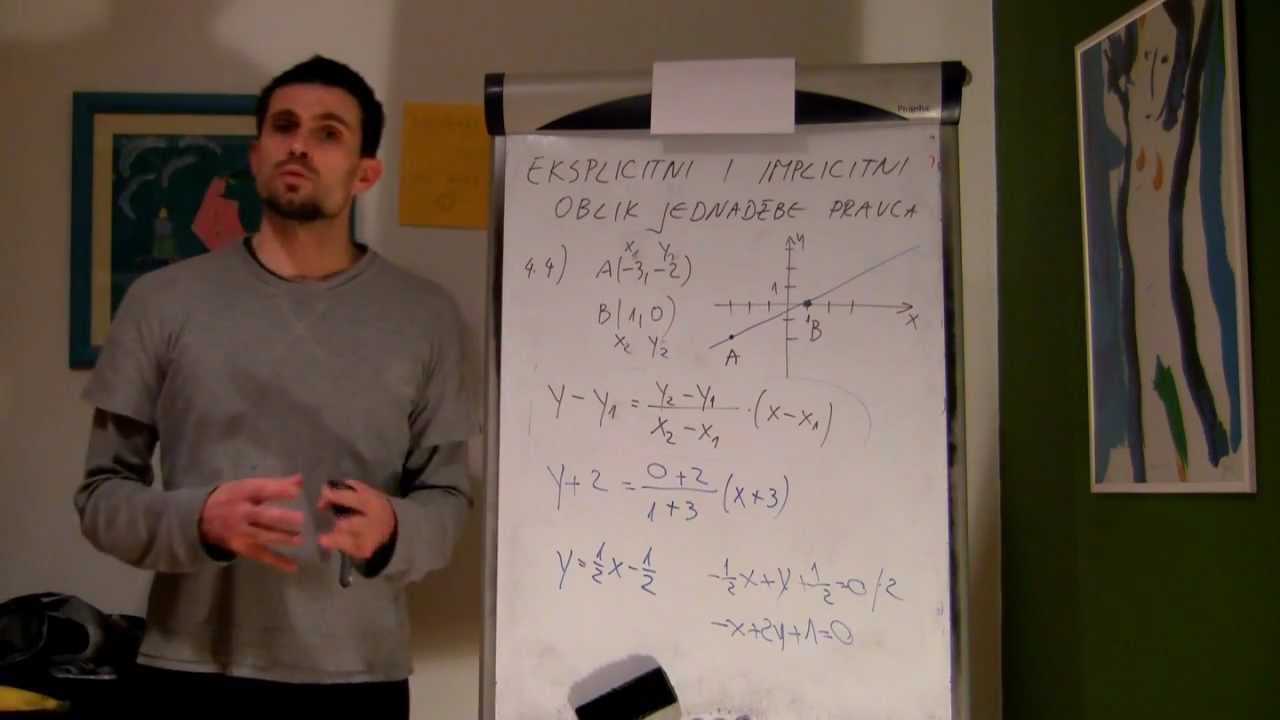 Eksplicitni i implicitni oblik jednadžbe pravca 02