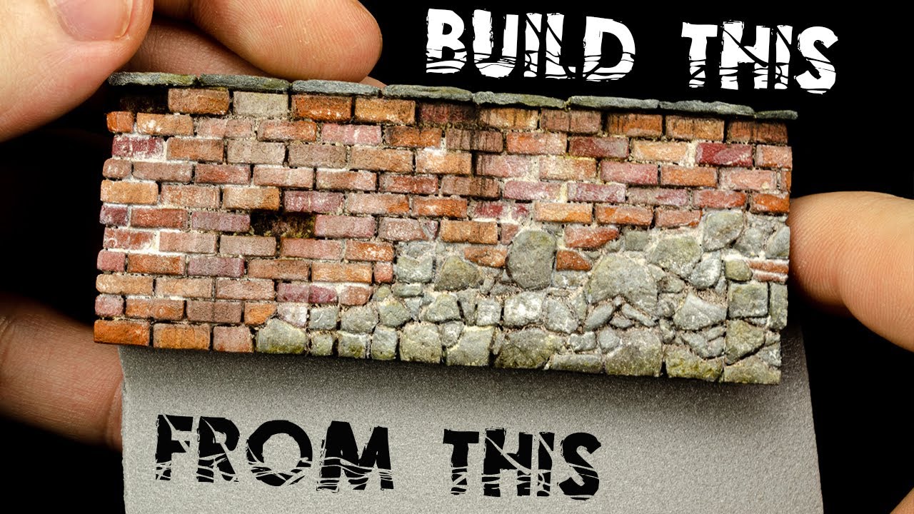 Carving Bricks And Stones From A Block Of Styrofoam