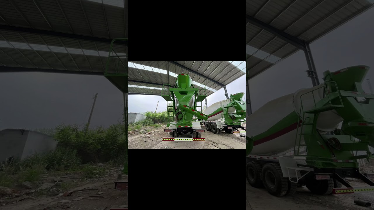 China Shaanxi Automobile Concrete Mixing Truck 4-6 White Green Stripes
