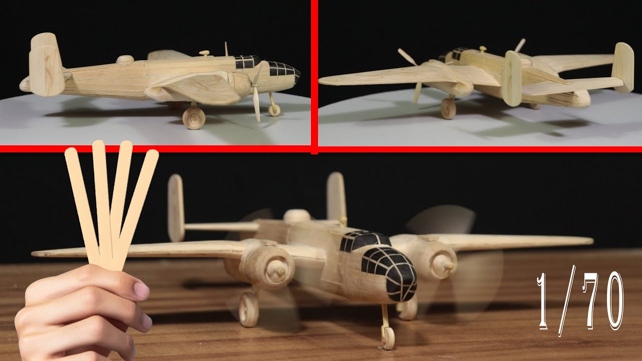 Como hacer el avión B-25 Mitchell con palitos de helado