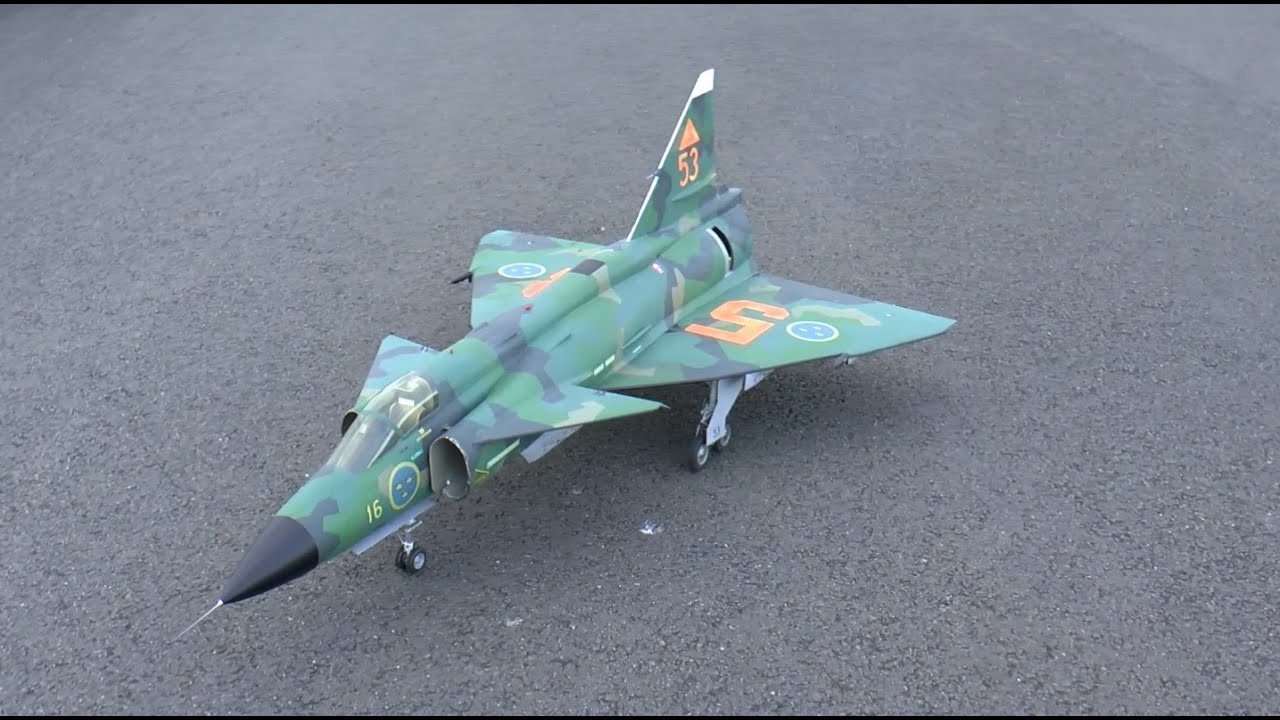1/8 Scale RC model of JA 37 Viggen (Start and Landing) Xicoy X120 Turbine