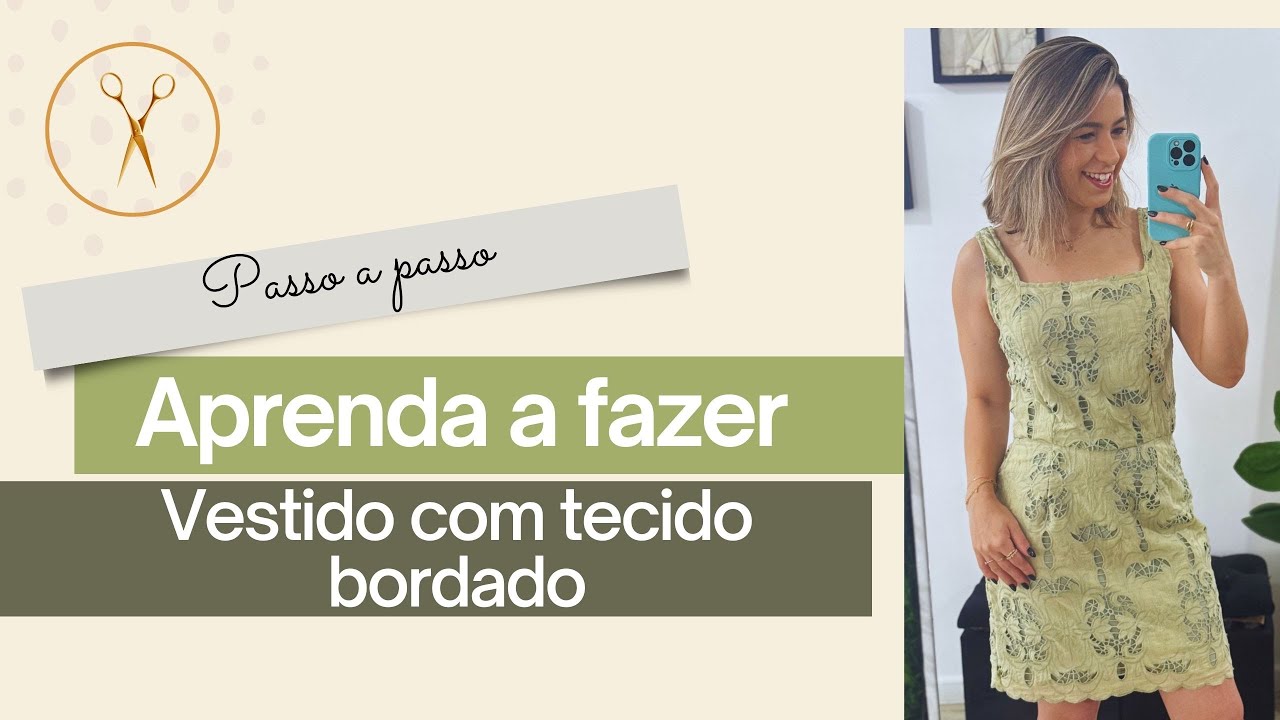 Vestido com tecido bordado
