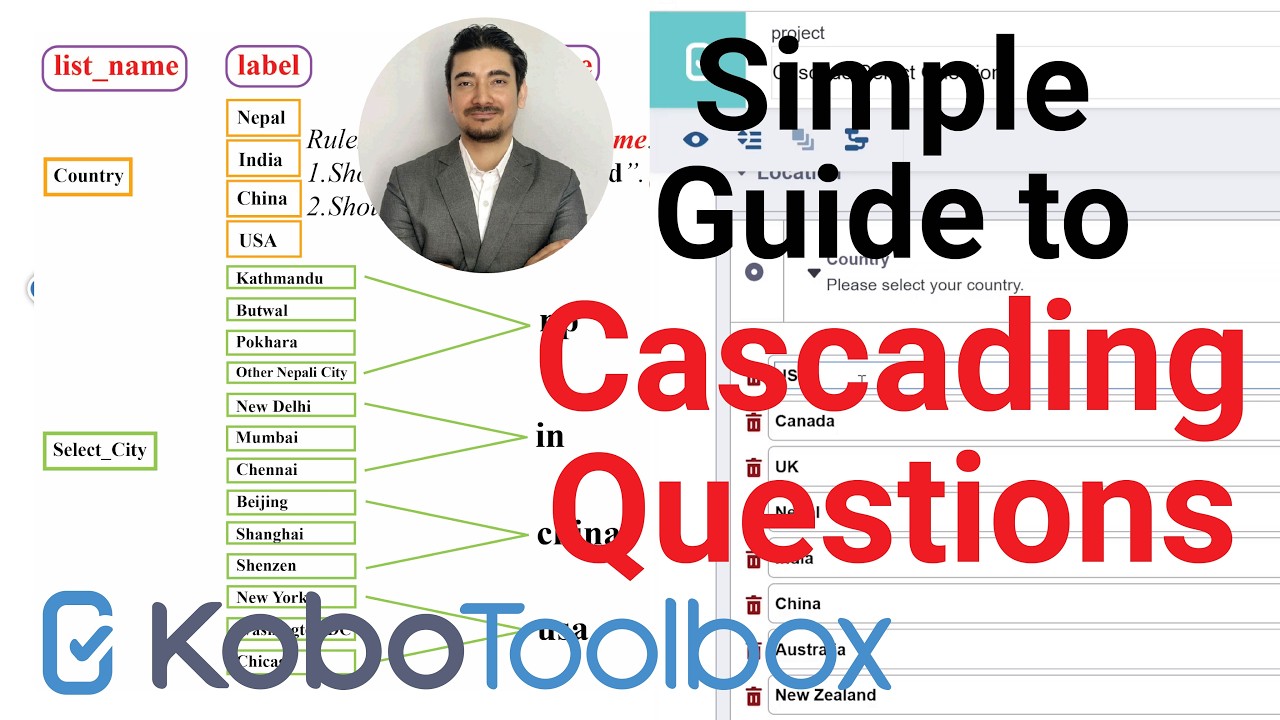 Cascade Select Questions in XLSForm | ODK | KOBO Toolbox | How to Create Cascade Select Question