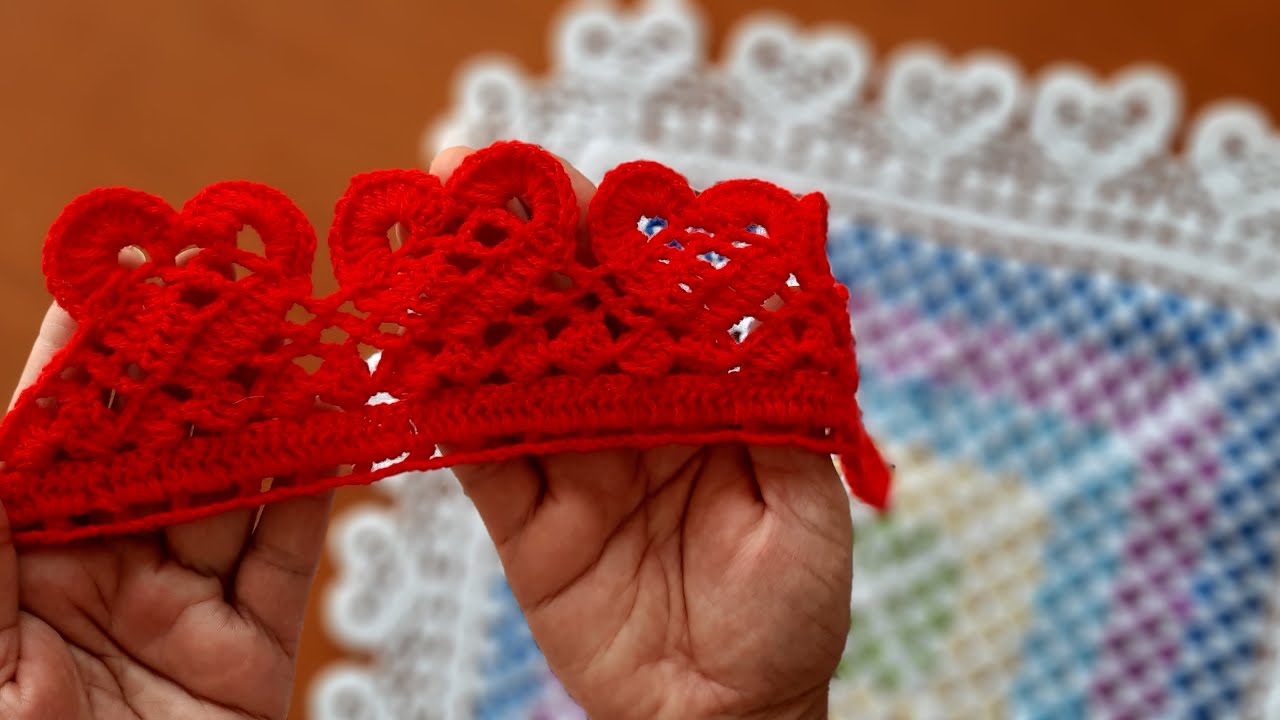 آموزش بافتنی|زیباترین مدل بافت حاشیه را با نانسی بباف.بافت حاشیه مدل قلبی❤|Crochet pattern
