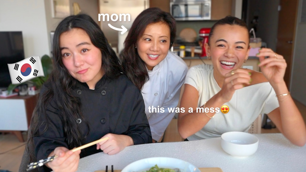 TRYING *and failing* TO COOK KOREAN FOOD WITH MY MOM🍜 (culinary class wars recipe!!)