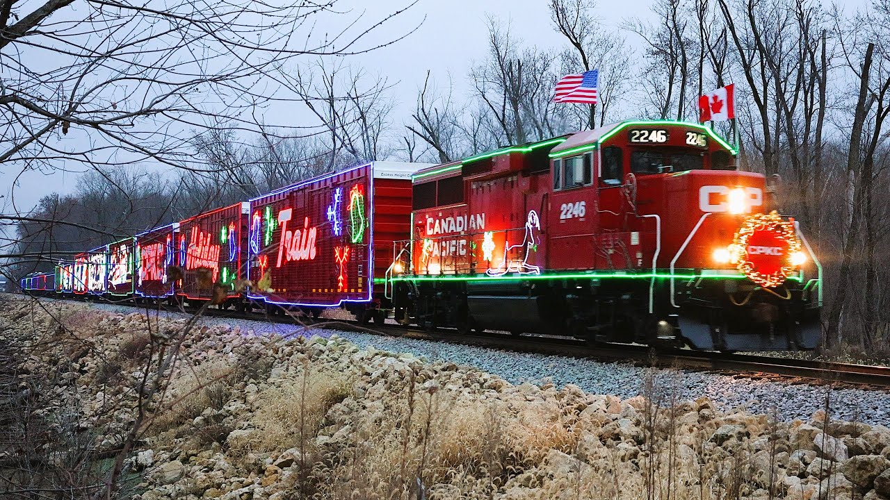 CPKC Holiday Train - Along the Mississippi River in Iowa
