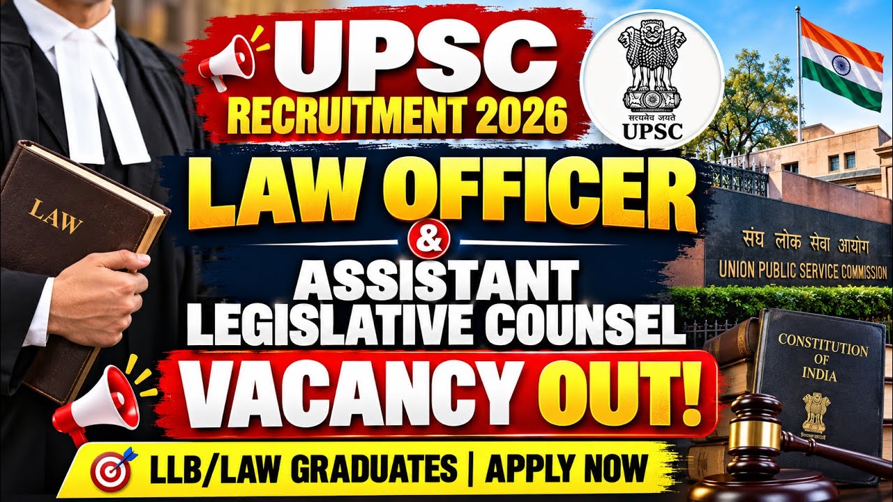 🚨 UPSC LAW OFFICER & ASSISTANT LEGISLATIVE COUNSEL VACANCY OUT! @LAWVACANCY 