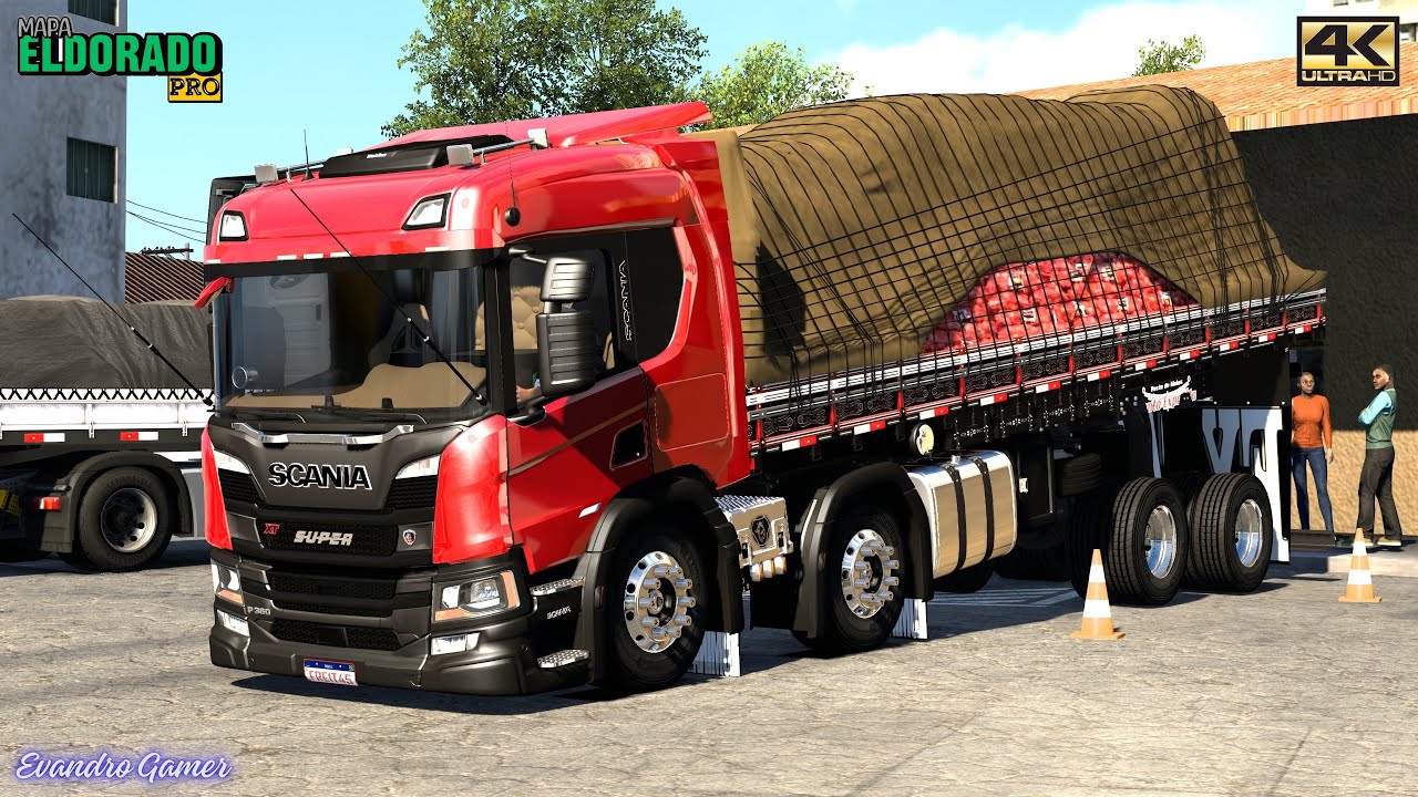 Pzinha Scania P360 Carregando Carga Cebolas e Partindo Viagem Ets2 V1.54