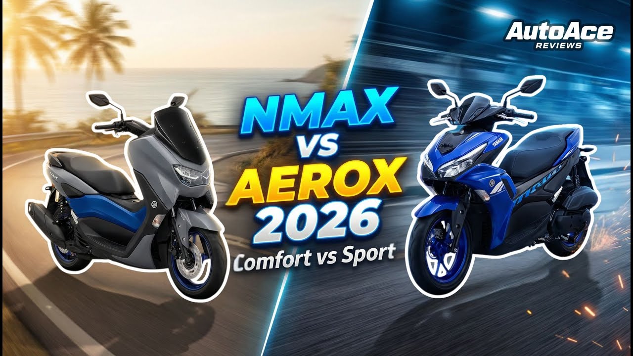 Yamaha NMAX 155 против Yamaha Aerox 155 2026 – Комфорт против Спорта, кто победит?