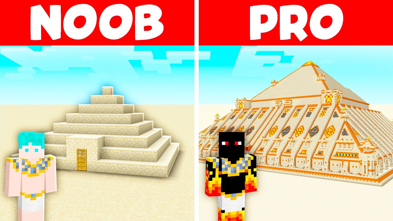 Пирамида NOOB против пирамиды PRO в Minecraft