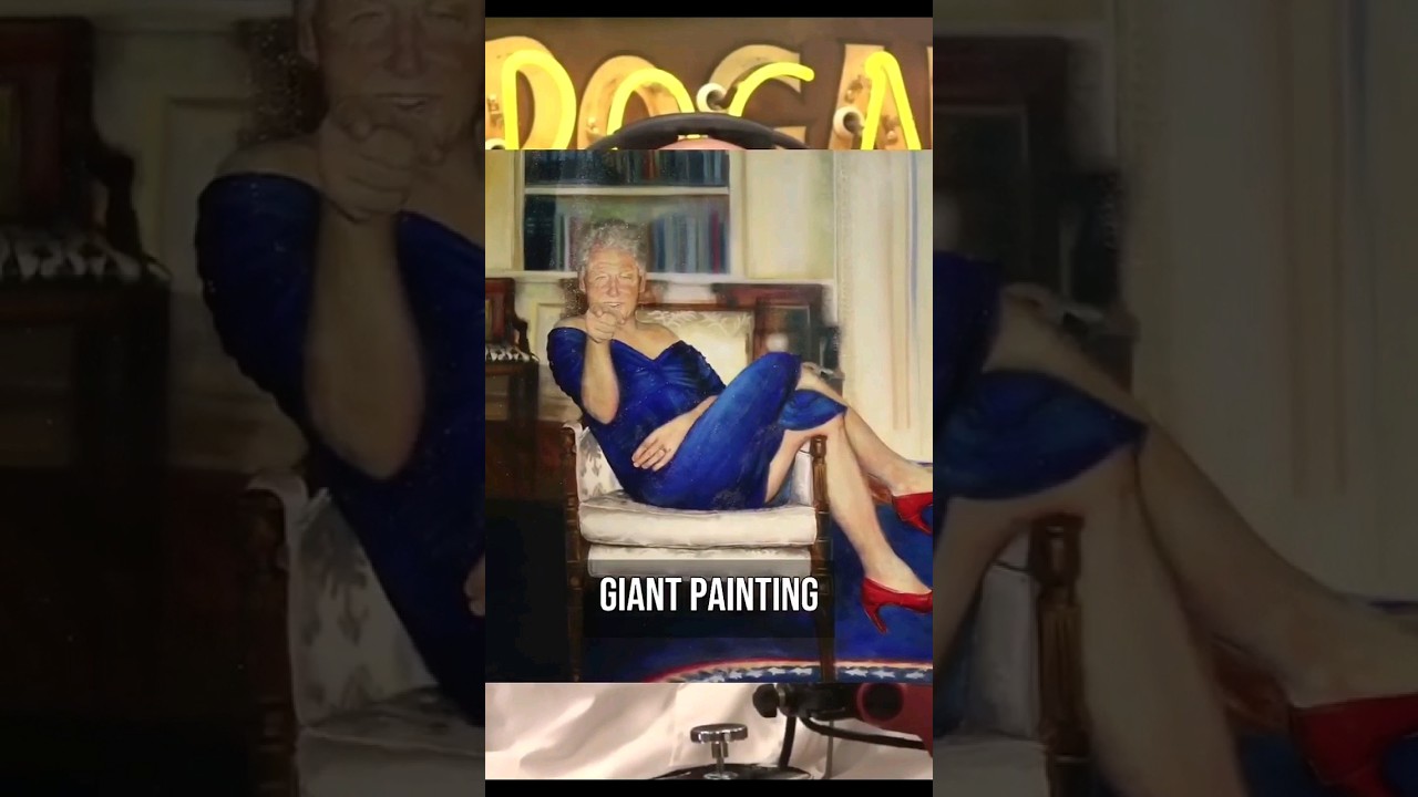 Why Epstein had a big painting of Bill Clinton in a dress?? #shorts #conspiracy #creepy